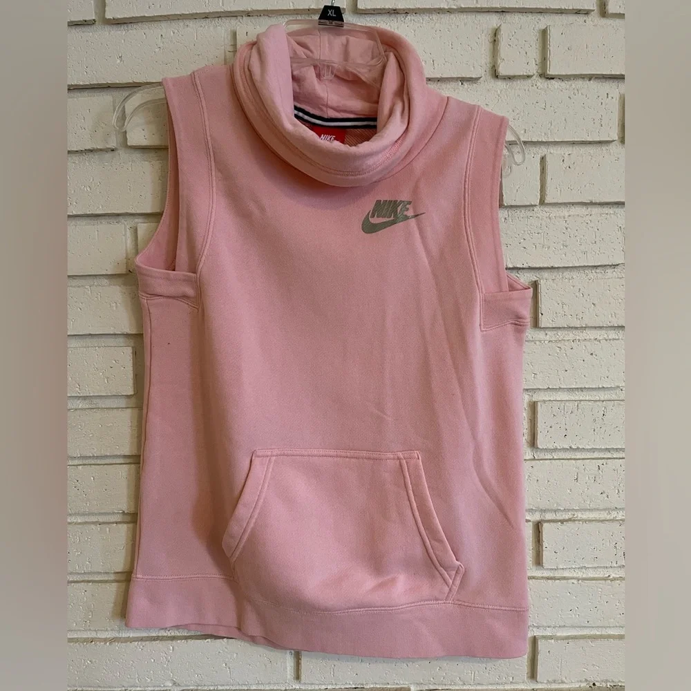 Nike Girls Pink Sleeveless Cowl‎ Neck Sweatshirt XL